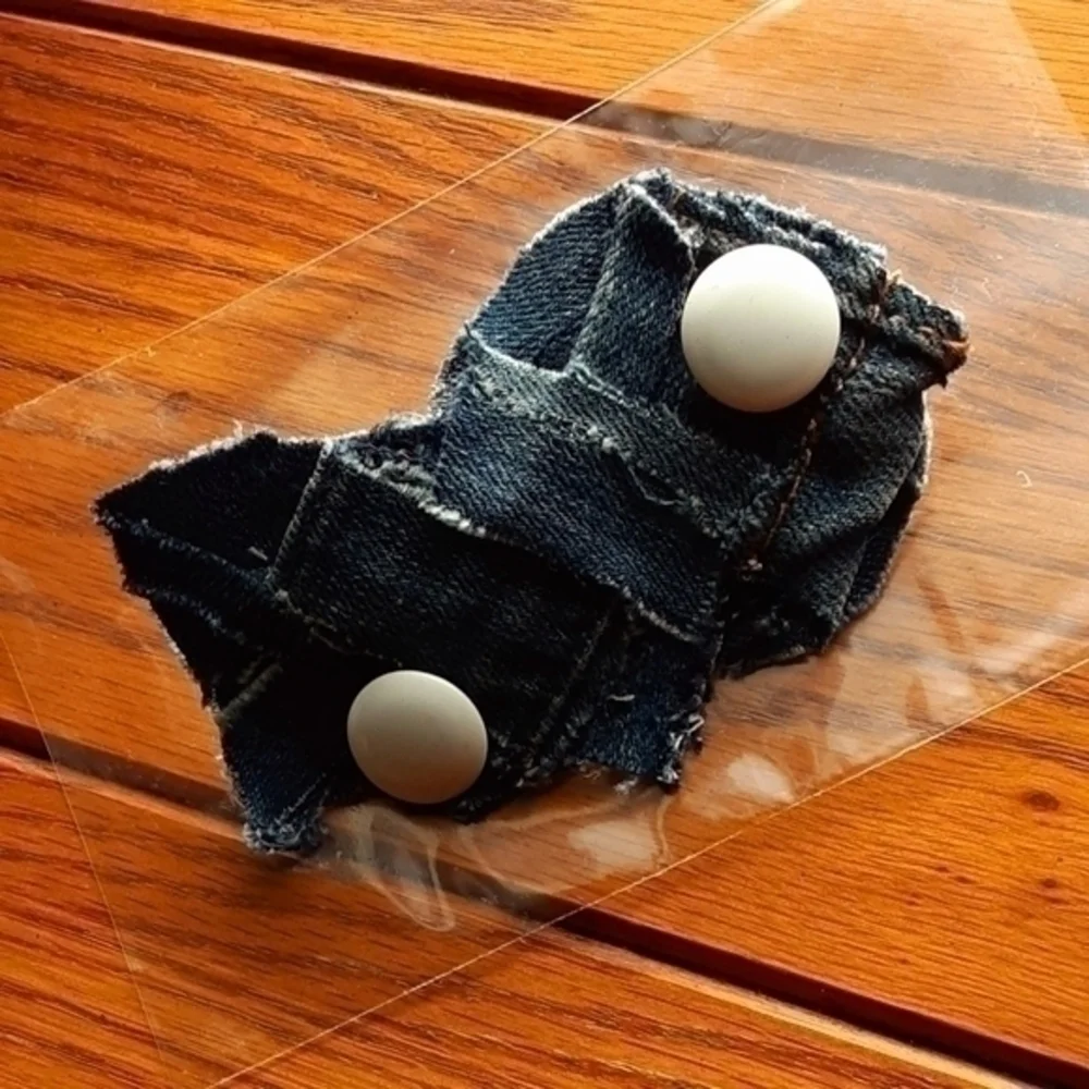 Tasty Raw Edge Denim Vintage Candy Gurl Hair Clip